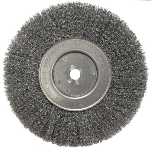 Weiler 36262 Wolverine 4 Crimped Wire Wheel.014 Steel Fill Narrow Face Pack of 2 1/2-3/8 Arbor Hole