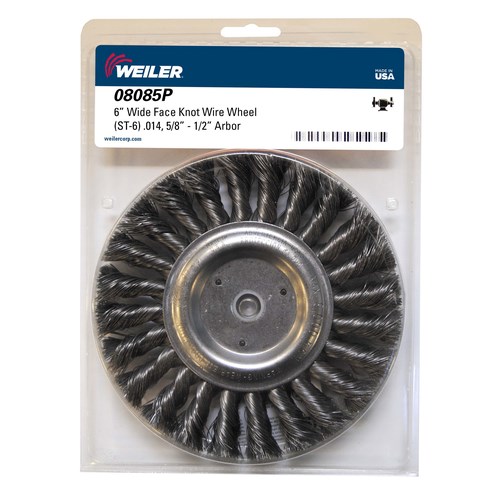 Pack of 5 Weiler 17686 4 Stem-Mounted Knot Wire Wheel.0118 Steel Fill 1/4 Stem 