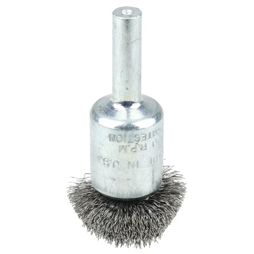 Weiler 10044 Circular Flared Crimped Wire End Brush 1-1/2 0.06 Steel Fill 