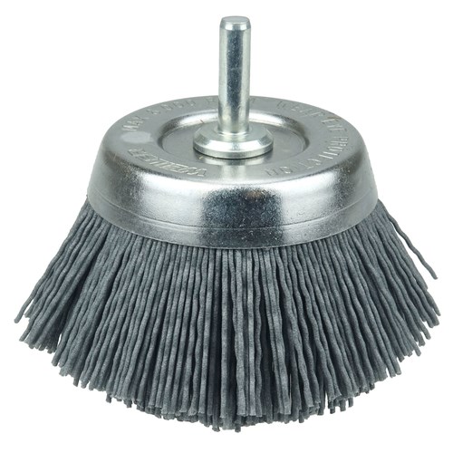 Weiler 14414 3-1/2 Nylox Cup Brush.040/120SC Crimped Fill 5/8-11 UNC Nut 