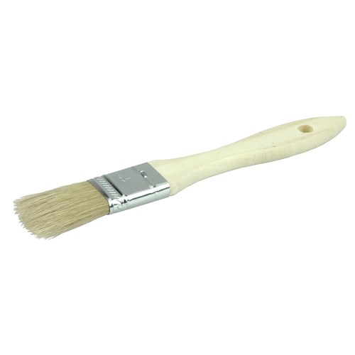 Professional Wall Paint Brush With Sanded Wood Handle Weiler 7/8 Thickness 4 Width 3-1/4 Bristle Length Poly/Nylon Fill Brass Ferrule 