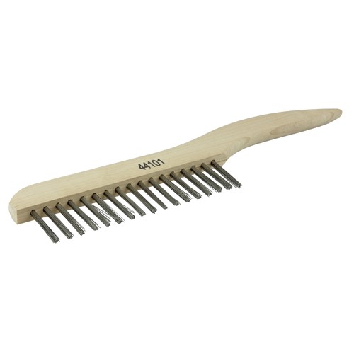 Hand Wire Scratch Brush, .012 Stainless Steel Fill, Shoe Handle, 1 