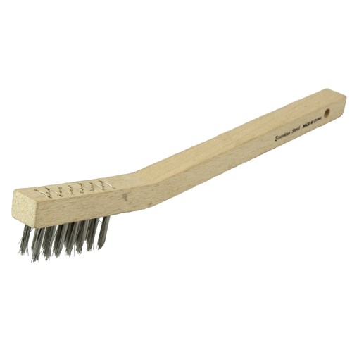 Small Hand Wire Scratch Brush, .006 Stainless Steel Fill, Wire 
