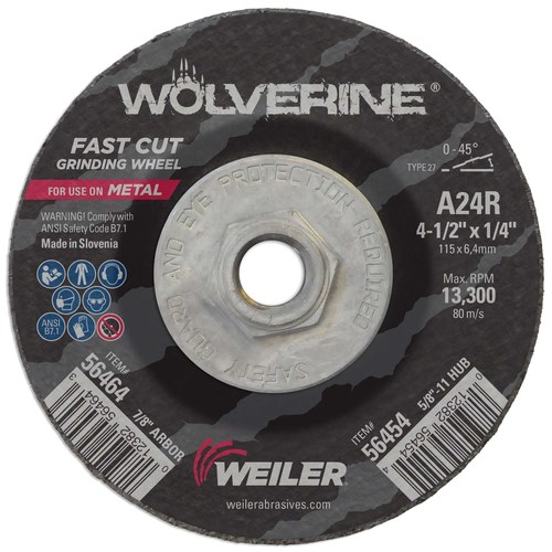 5 Diameter Weiler 61501 Wolverine Aluminum Oxide Resin Fiber Sanding & Grinding Disc Pack of 25 24 Grit 5/8-11 Hub