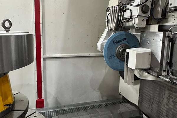 Weiler vitrified gear grinding wheel installed in a grinding machine