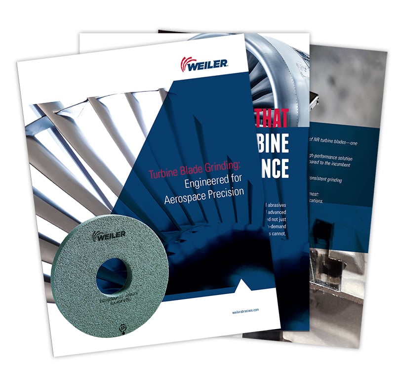 Weiler Turbine Blade Grinding brochure cover and interior pages