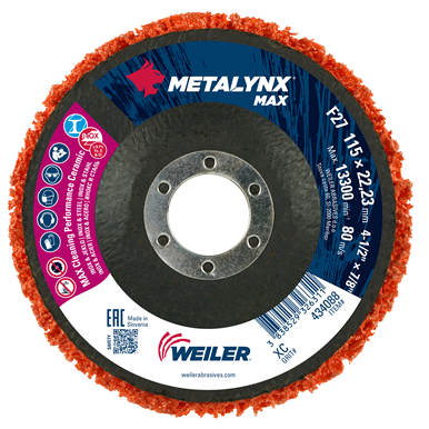 METALYNX MAX CLEAN 115 NON-WOVEN DISCS, FLAT (TY27) PHENOLIC