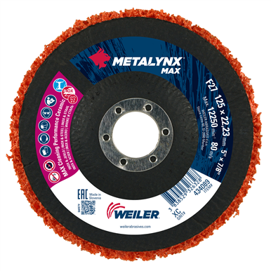 METALYNX MAX CLEAN 125 NON-WOVEN DISCS, FLAT (TY27) PHENOLIC