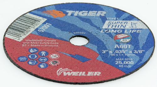 4-1/2" X .045" Tiger Ceramic Type 1 Cutting Wheel CER60S 7/8 Arbor Hole