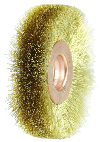 Weiler 29078 3" Small Diameter Crimped Wire Wheel, 0.014" Brass Fill, 1