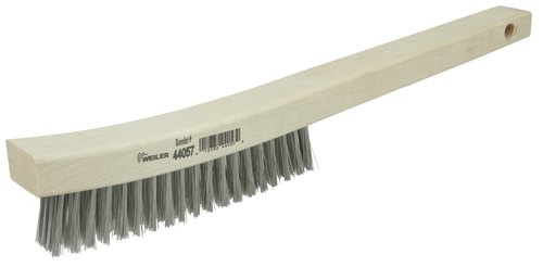 Hand Wire Scratch Brush, .012 Stainless Steel Fill, Curved