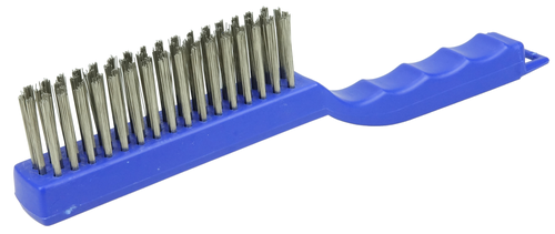 Hand Wire Scratch Brush, .012 Stainless Steel Fill, 4 x 16 Rows