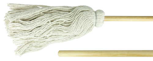 Weiler #10 One-Piece Deck Mop – Industrial 4-Ply Cotton, 48” Handle For Heavy-Duty Cleaning