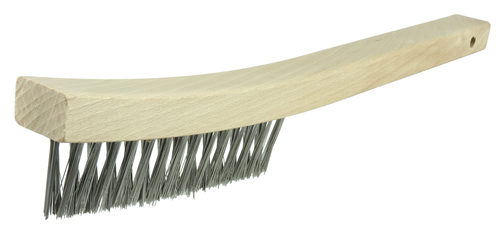 V-Groove Hand Wire Scratch Brush, .012 Stainless Steel Fill