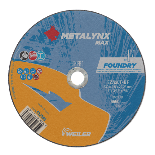 METALYNX MAX Foundry 230X2,5X22,23 EZA30T-BF Cutting wheel
