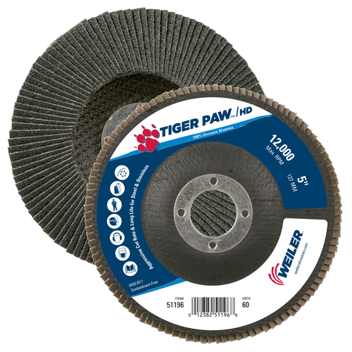 Weiler 59712 Grinding Discs - 7 Inch Zirconia Alumina 36 Grit, 25 Pack