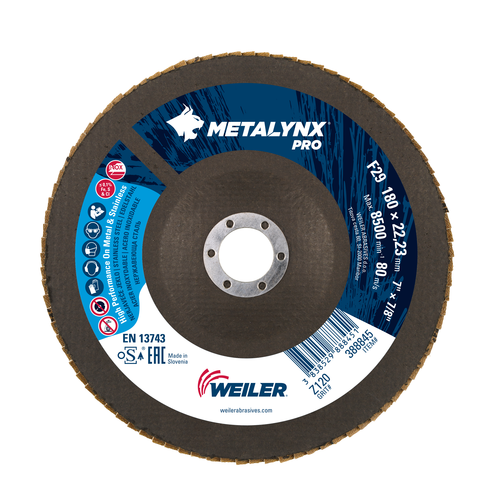 demikor METALYNX PRO ABRASIVE FLAP DISC, CONICAL (TY29), PHENOLIC BACKING