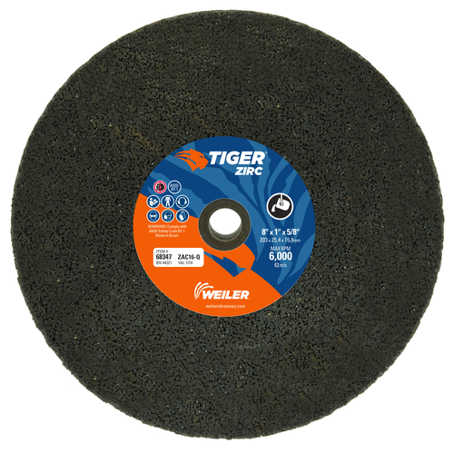 TIGER ZIRC Type 1 Portable Snagging Wheel, ZAC16-Q , 8