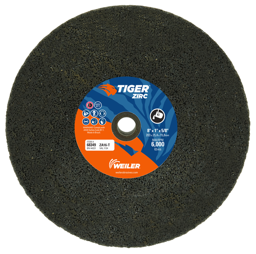 TIGER ZIRC Type 1 Portable Snagging Wheel, ZA16-T , 8
