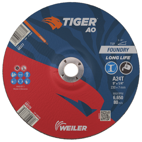 Weiler 58306 4-1/2 Inch Cutting Wheel, Tiger Ceramic Stainless Steel - View #6