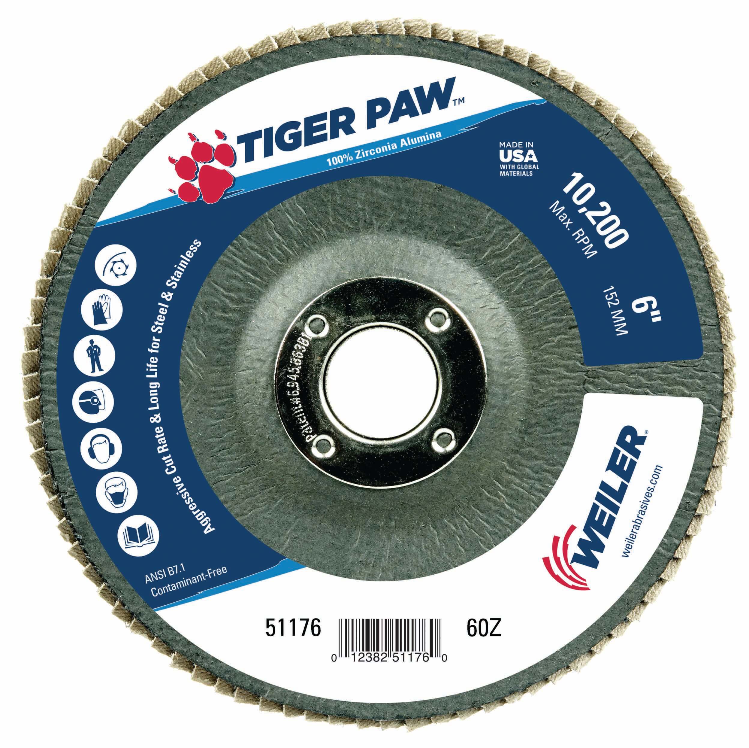 ExtraCoarse 7in 36 6B4-005/4F753 WEILER 50532 Arbor Mount Flap Disc